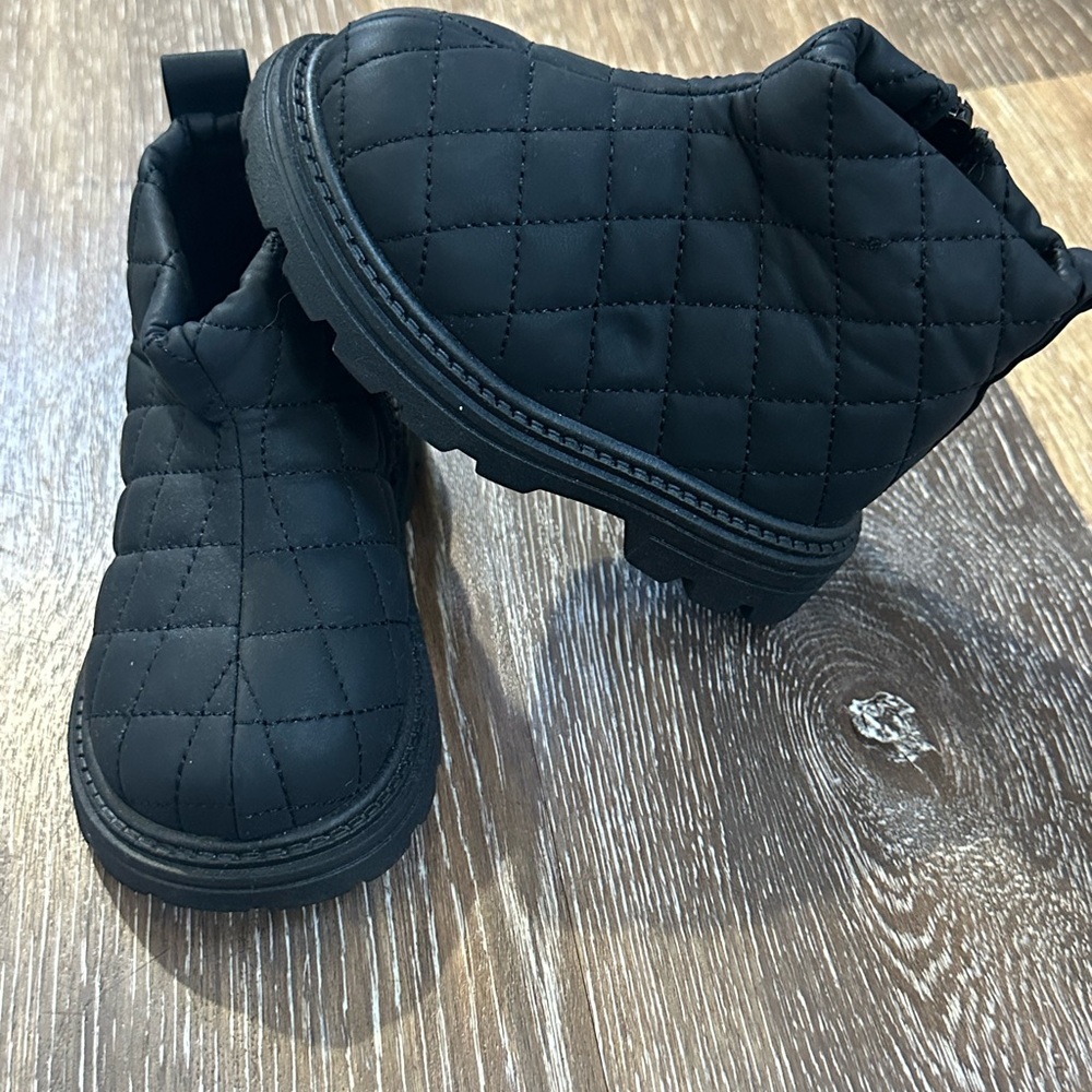 Quilted Black Kids Boots
